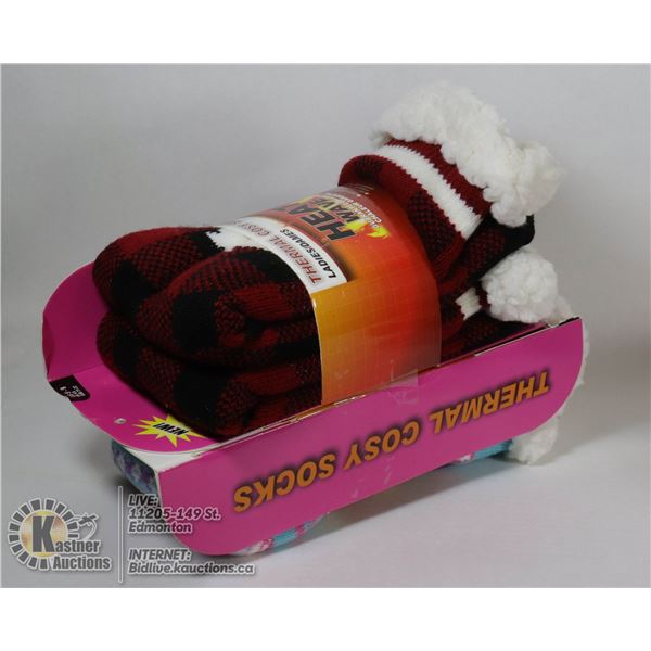 2PK LADIES COZY SLIPPER SOCKS