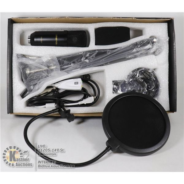 NEW CONDESER MICROPHONE WITH MOUNTING ARM & POP