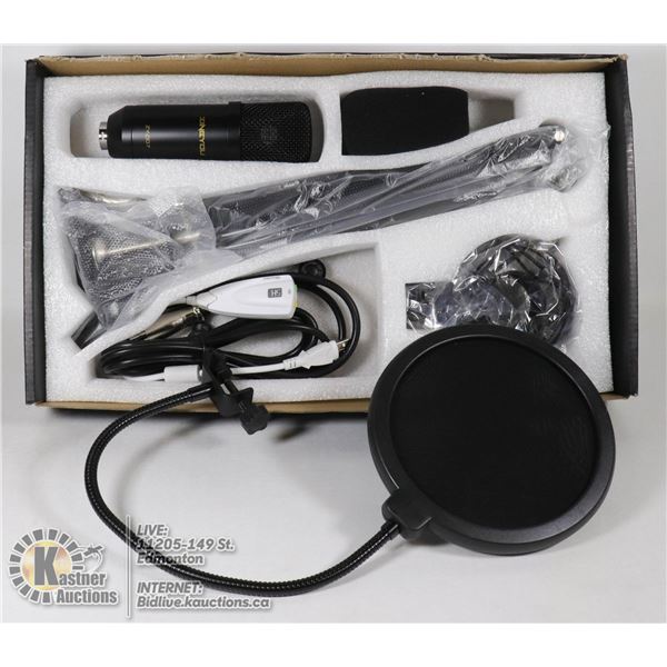 NEW CONDESER MICROPHONE WITH MOUNTING ARM & POP