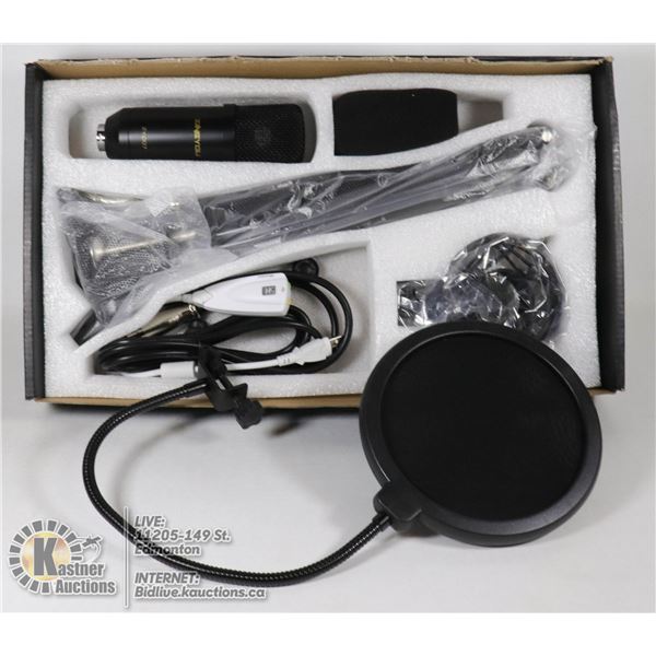 NEW CONDESER MICROPHONE WITH MOUNTING ARM & POP