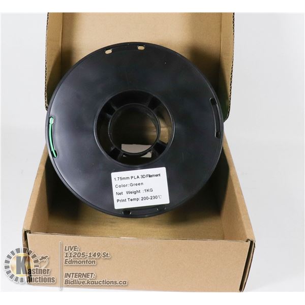 ROLL OF PLA 1.75MM GREEN 3D PRINTER FILAMENT