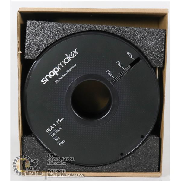 ROLL OF PLA 1.75MM BLACK  3D PRINTER FILAMENT