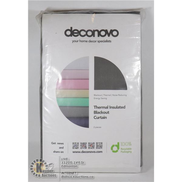 NEW THERMAL INSULATED BLACK OUT CURTAIN 2 PANELS