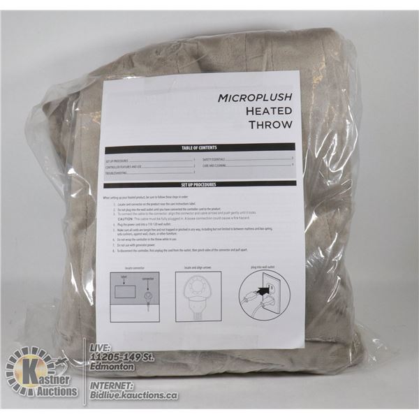 NEW MICROPLUSH HEATED THROW BLANKET
