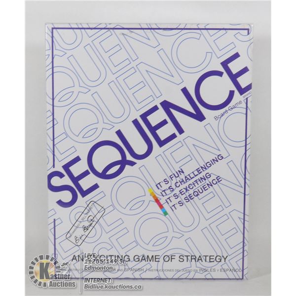 NEW SEQUENCE "A GAME OF STRATEGY" BOARD GAME