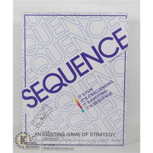 NEW SEQUENCE "A GAME OF STRATEGY" BOARD GAME