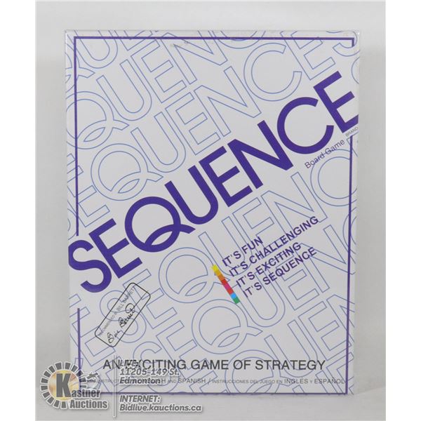 NEW SEQUENCE "A GAME OF STRATEGY" BOARD GAME