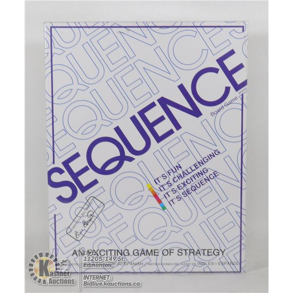 NEW SEQUENCE "A GAME OF STRATEGY" BOARD GAME
