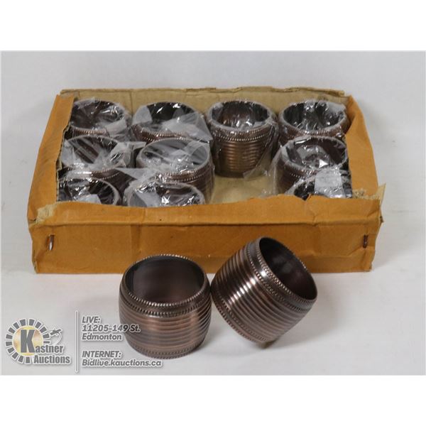NEW BOX OF 12 NAPKIN RINGS