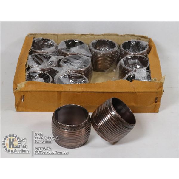 NEW BOX OF 12 NAPKIN RINGS