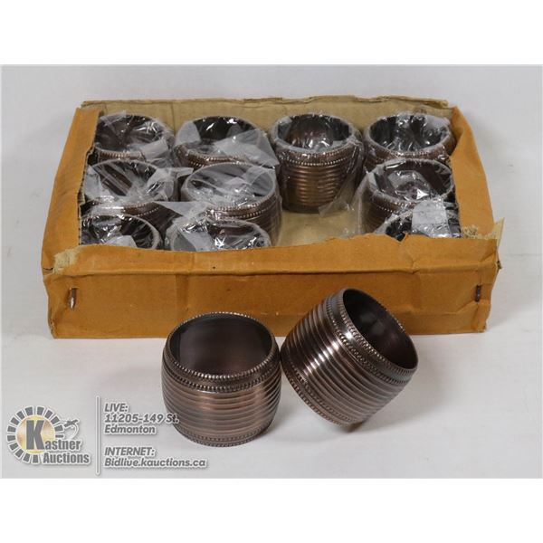 NEW BOX OF 12 NAPKIN RINGS