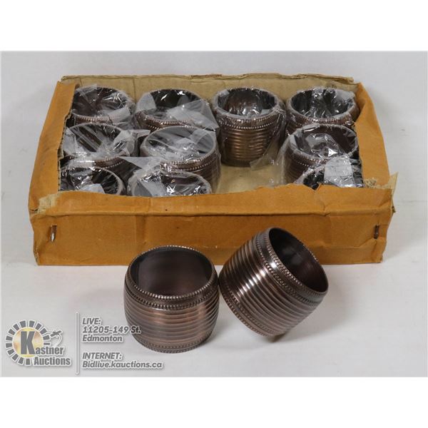 NEW BOX OF 12 NAPKIN RINGS