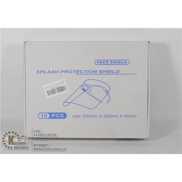 CASE OF 10 FACESHIELDS