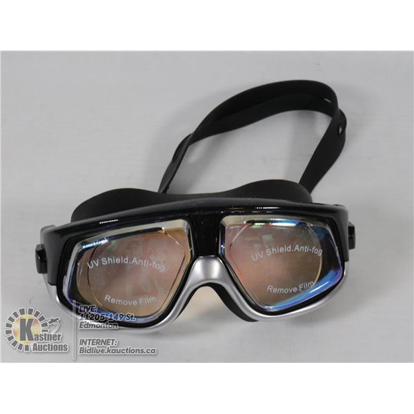 PRESCRIPTION UV ANTI-FOG SWIM GOGGLES  ,  +4.00