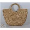 Image 1 : NEW WICKER BASKET STYLE TOTE WITH SCARF