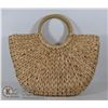 Image 1 : NEW WICKER BASKET STYLE TOTE WITH SCARF