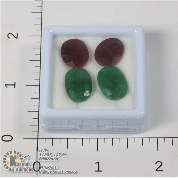 #322-RUBY/ EMERALD GEMSTONE 32.80ct