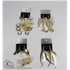 Image 1 : 4 PAIRS OF NEW GOLD TONE EARRINGS