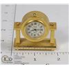 Image 1 : HEAVY BRASS MINIATURE MANTLE COLLECTIBLE CLOCK