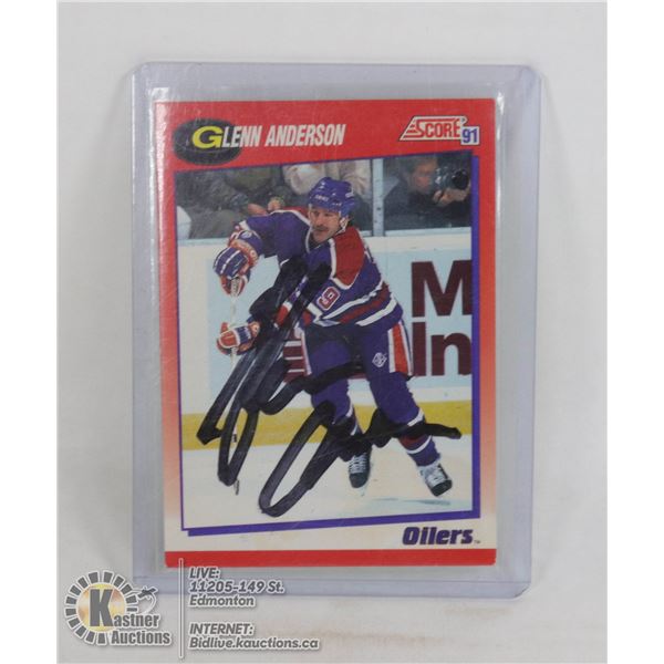 GLENN ANDERSON EDMONTON OILERS 91-92 SIGNED CARD