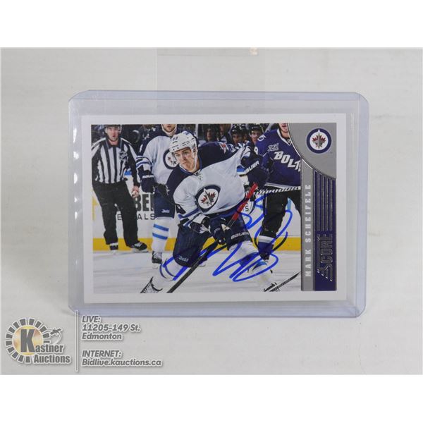 MARK SCHEIFELE WINNIPEG JET 2013 SCORE SIGNED