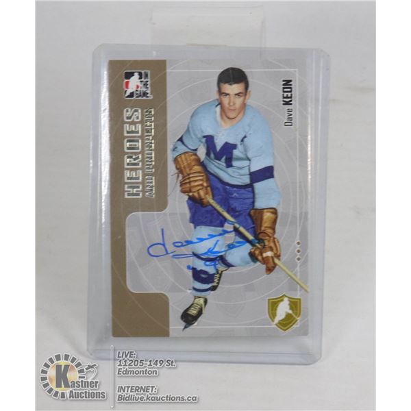 DAVE KEON AUTOGRAPHED ST. MICHAELS BUZZERS CARD