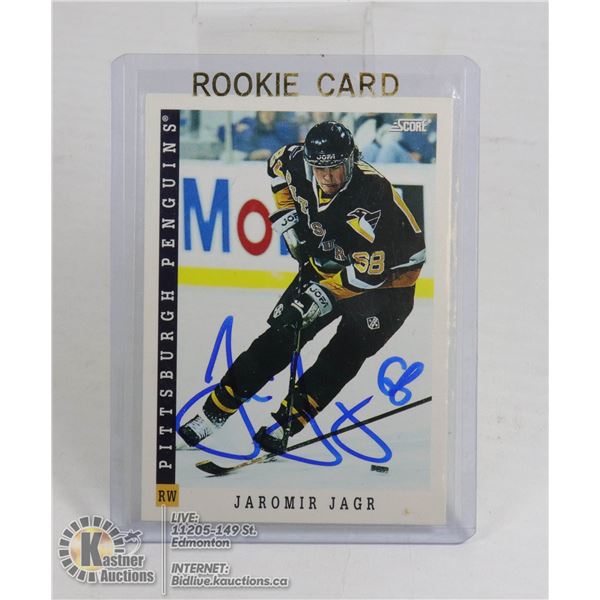 JAROMIR JAGR PITTSBURGH PENGUINS SIGNED CARD