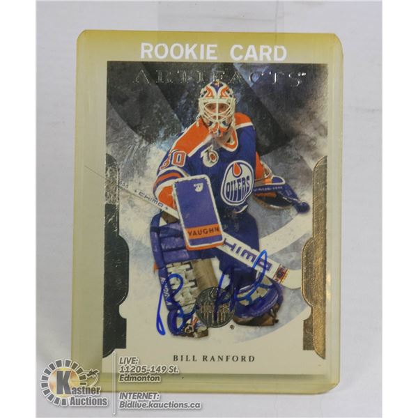 BILL RANFORD AUTOGRAPHED EDMONTON OILERS CARD