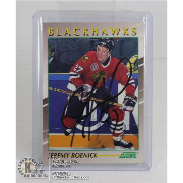 JEREMY ROENICK CHICAGO BLACKHAWKS SIGNED CARD