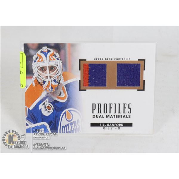 BILL RANFORD DOUBLE GAME USED JERSEY CARD