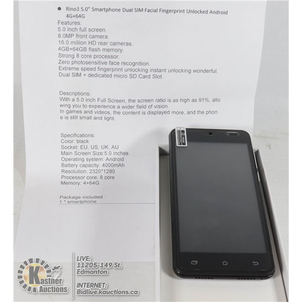 RINO3 5.0" SMARTPHONE DUAL SIM FACIAL