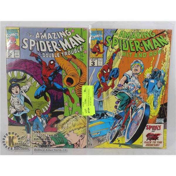 AMAZING SPIDERMAN #2 DOUBLE TROUBLE & #3 HIT AND