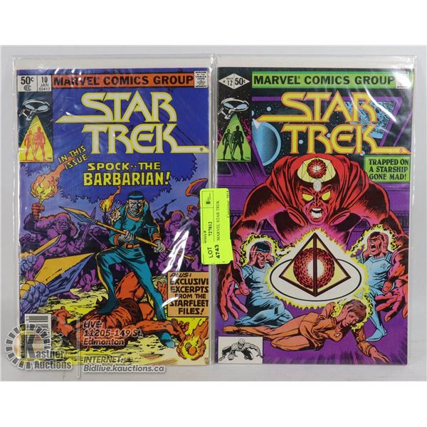 2 VINTAGE MARVEL STAR TREK COMICS
