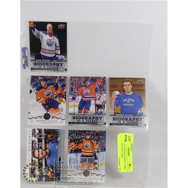 EDMONTON OILERS HOCKEY CARD LOT MCDAVID RC DRAI