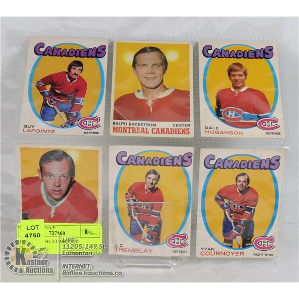 1970S OPC NHL 6 CARD LOT MONTREAL
