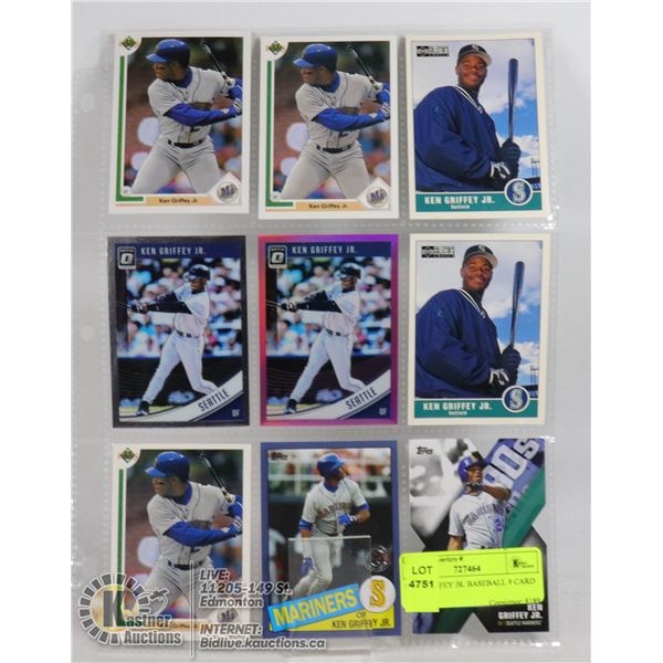 KEN GRIFFEY JR. BASEBALL 9 CARD LOT