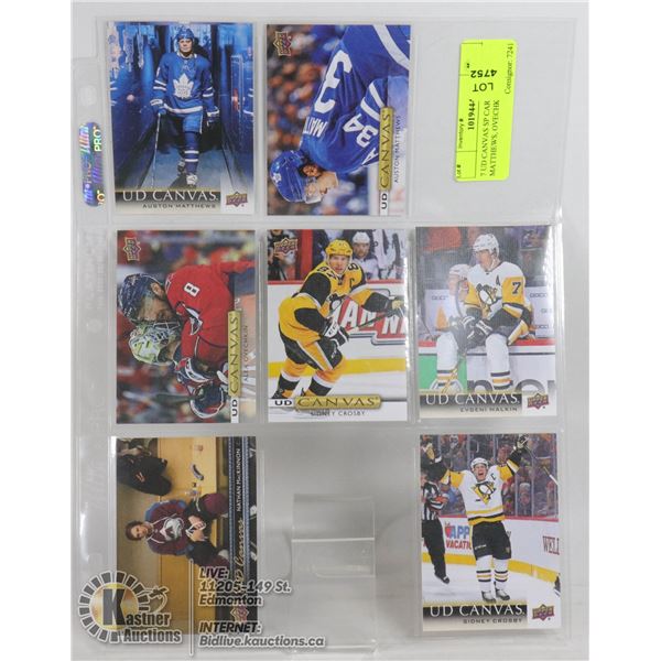 7 UD CANVAS SP CARDS CROSBY MATTHEWS, OVECHKIN