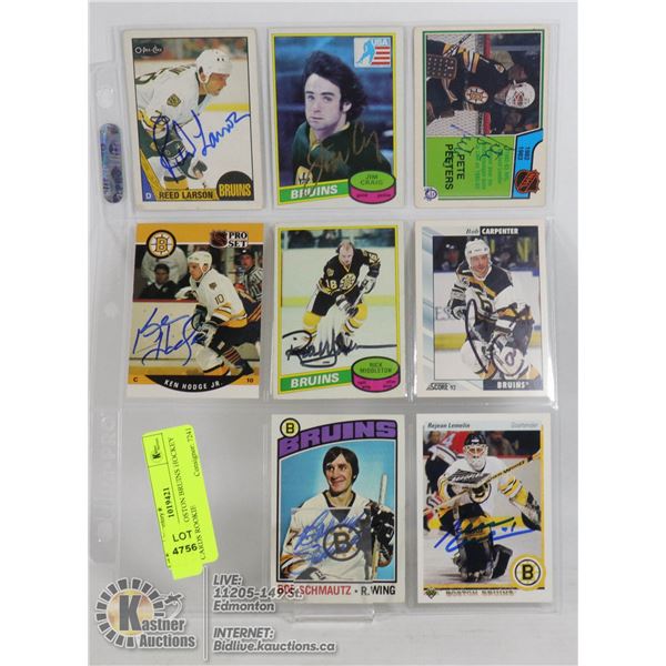 8 SIGNED BOSTON BRUINS HOCKEY CARDS ROOKIE