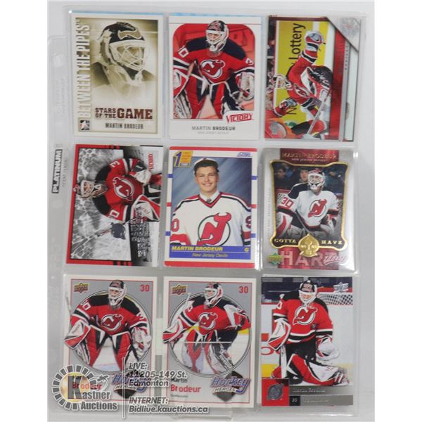 16 MARTIN BRODEUR NEW JERSEY DEVILS HOCKEY CARDS