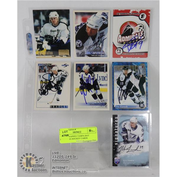 7 AUTOGRAPHED TAMPA BAY LIGHTNING HOCKEY CARDS