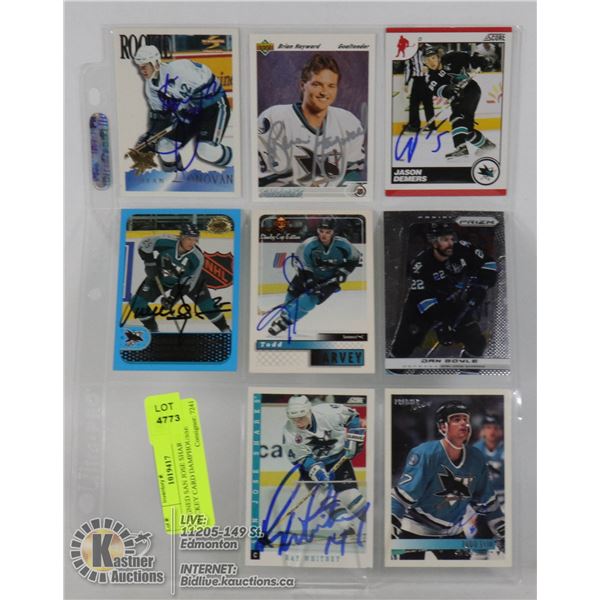 8 SIGNED SAN JOSE SHARKS HOCKEY CARD DAMPHOUSSE