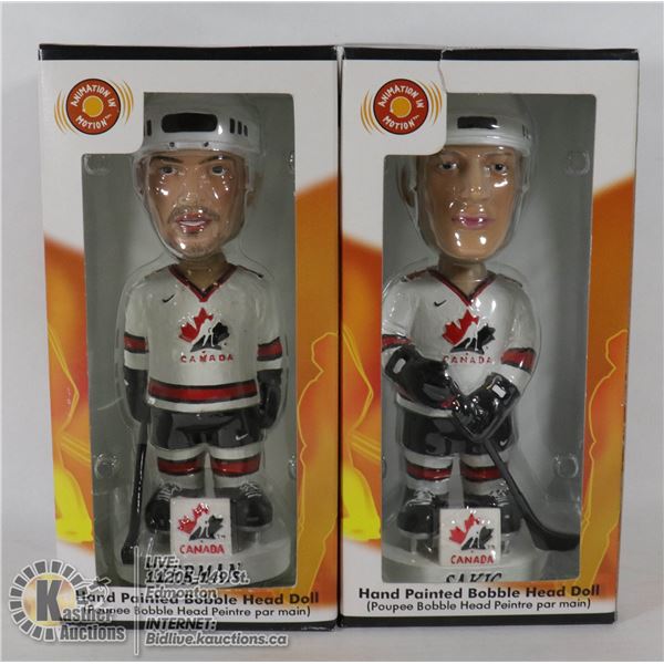 LOT OF 2 TEAM CANADA BOBBLE HEADS, YZERMAN & SAKIC