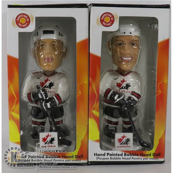 LOT OF 2 TEAM CANADA BOBBLE HEADS, KARIA &