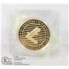 Image 1 : GOLD PLATED LITECOIN CRYPTO COIN IN ROTATING CASE