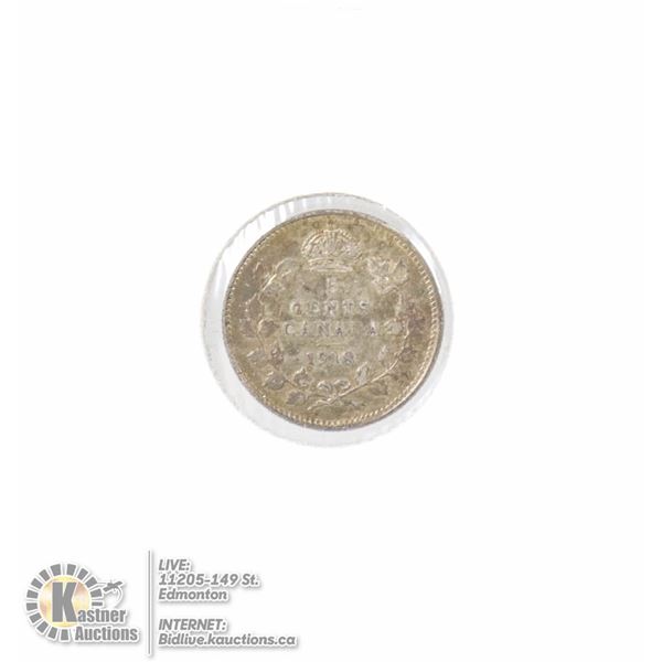 HIGH GRADE 1918 CANADA SILVER 5 CENT