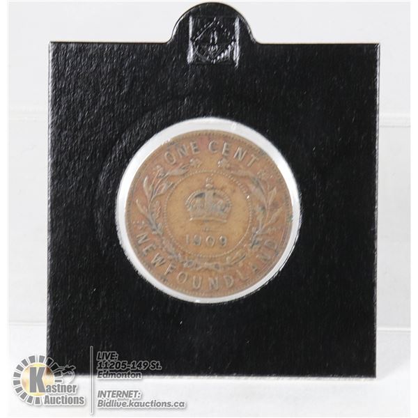 HIGH GRADE 1909 NEWFOUNDLAND LARGE CENT