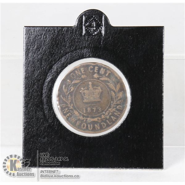 1873 NEWFOUNDLAND VICTORIAN LARGE CENT