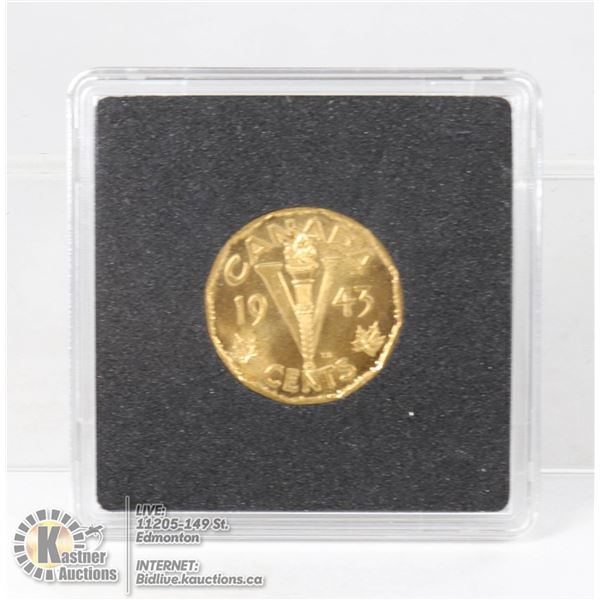 CHOICE 1943 MINT STATE TOMBAC BRASS V 5C