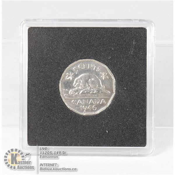 LOW MINTAGE 1946 5 CENT AU/UNCIRCULATED