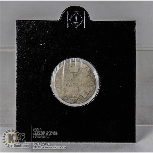 1910 EDWARD VII SILVER CANADA 10 CENT
